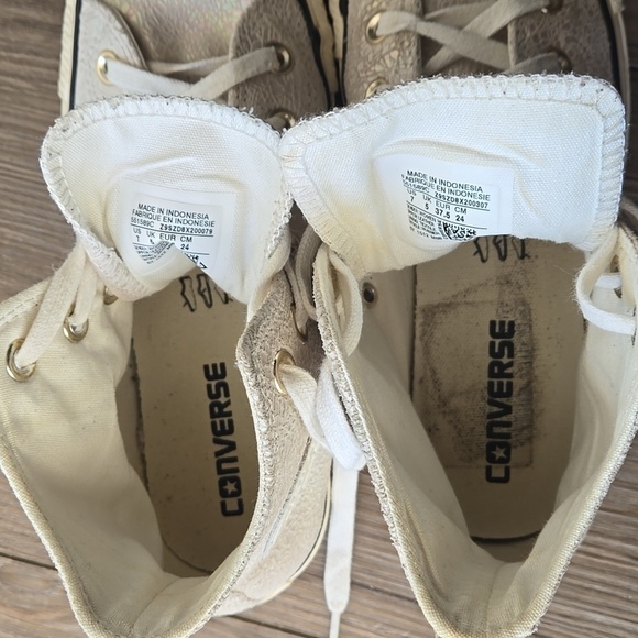 Converse Ivory Iridescent Animal Skin Print High Top Sneakers - Picture 11 of 11
